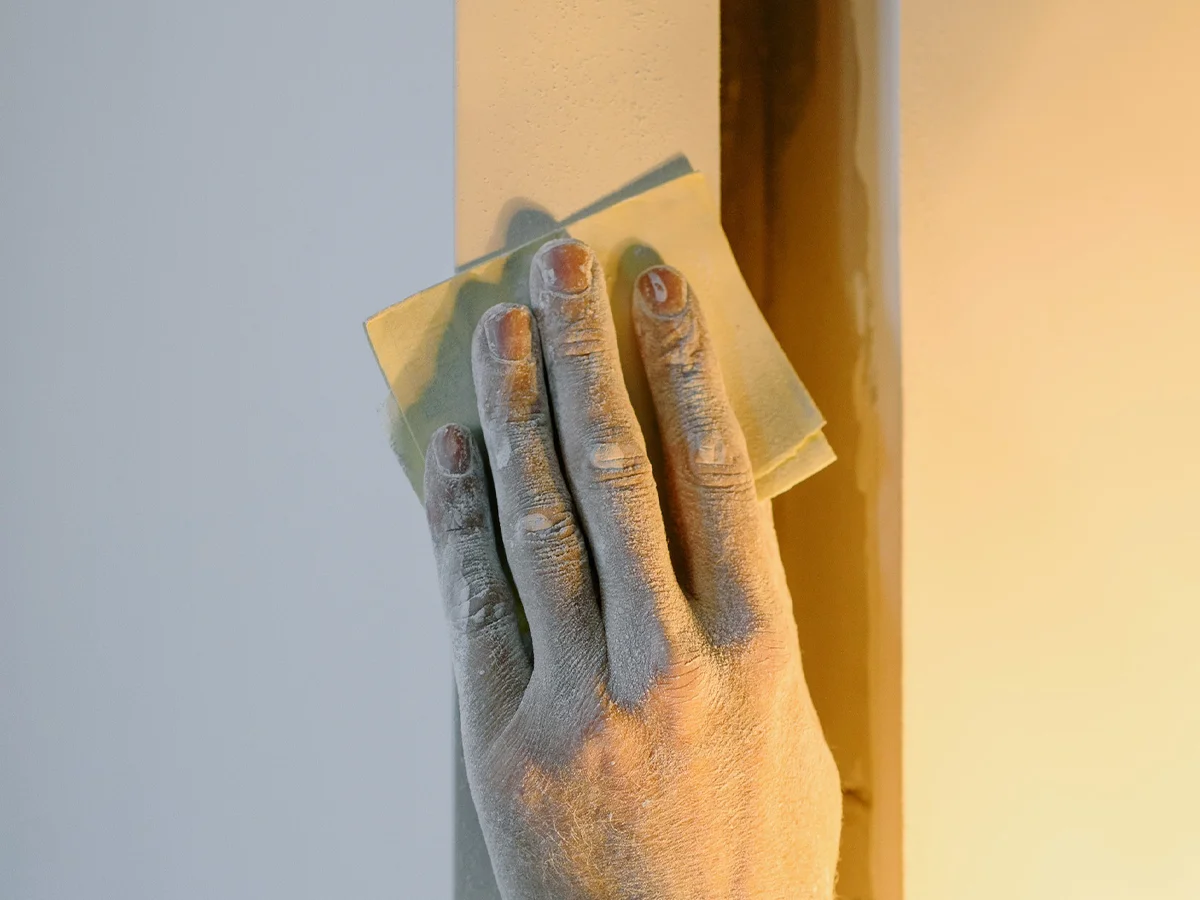 Lijado de borde en superficie de drywall