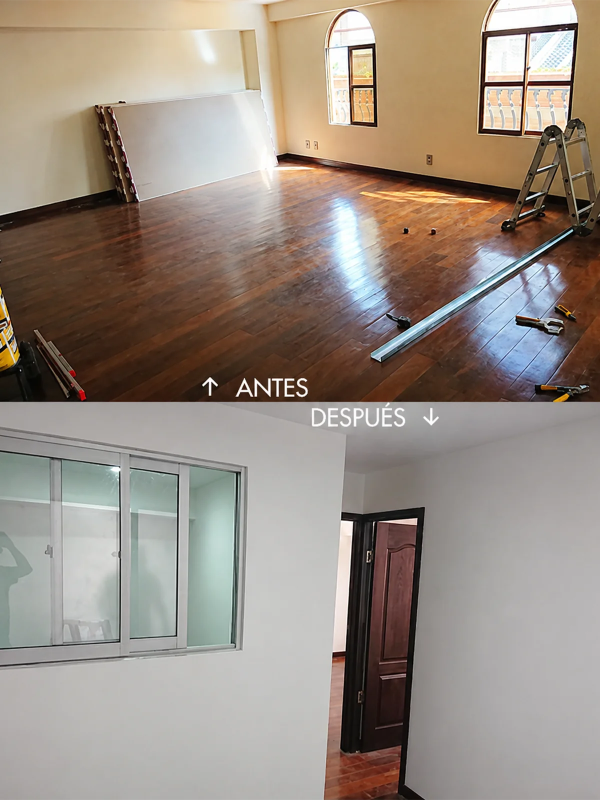 Interior comercial con drywall y cielo falso